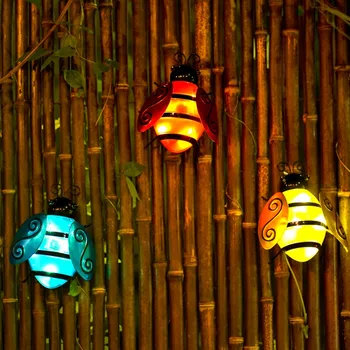 6Pcs Nové Vonkajšie Slnečné Bee Svetlá v Tvare Dekorácie Iron Art Nádvorie Krajiny Svietidlá LED Záhrade Trávnik Festival Party Dekorácie