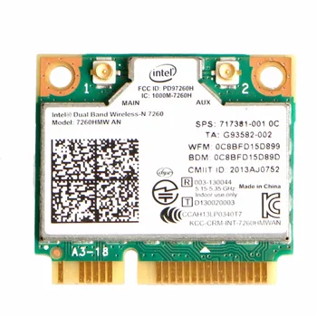 7260HMW Intel JE dvojpásmový Bezdrôtový + Bluetooth 4.0 MINI PCI-E WLAN Card