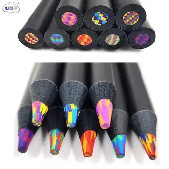 8 Farieb Gradient Rainbow Ceruzky Jumbo-Farebné Ceruzky, Viacfarebná Ceruzky pre Umelecké Kreslenie, Maľovanky Skicovanie Náhodný