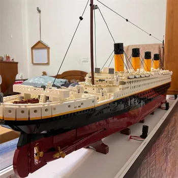 9090PCS Film Titanic Veľké Výletné Lode Steamship plastikový Model Stavebné Bloky na Stavebné Tehly Hračky Kompatibilné 10294