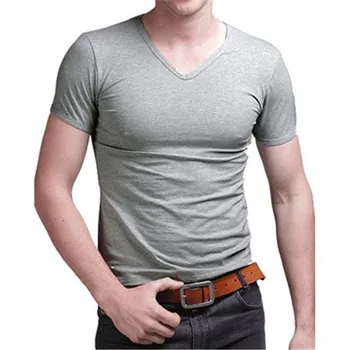 A1361Summer nové pánske T-shirts farbou slim trend bežné krátke rukávy móda