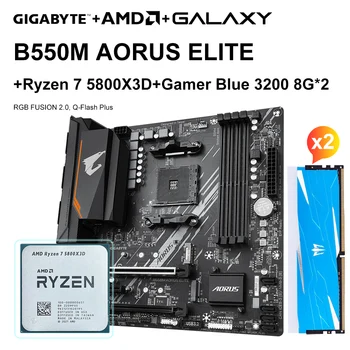 AMD Nové Ryzen 7 5800X3D R7 5800X3D 8-Core 16-Niť CPU + Gigabyte B550M AORUS ELITE B550m Doske + Galaxy 3200Hz 8G*2 Ram