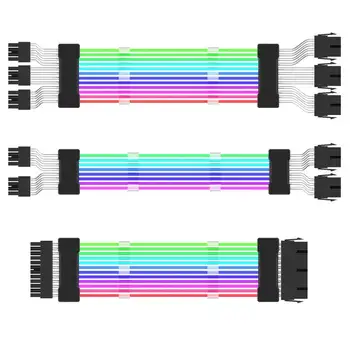 ATX Napájací Kábel Adresný RGB Moc Predlžovací Kábel PC Vnútorných Komponentov Na Doske Konektor Vysokej Napájanie