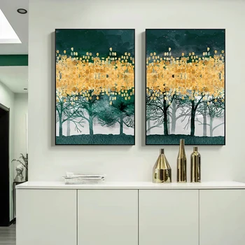 Abstrakt lesa Plagáty Tlačiť Nordic zobraziť Strom Plátno Umenie Domáce Dekorácie Nástenné Maľby zelená Obrázky, Obývacia izba, Spálňa
