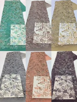 Africké Flitrami Čipky Textílie 2023 Vysokej Kvality Korálkové Čipky Francúzskej Čipky Textílie Nigérijský Korálky Čipky Vyšívané Textílie Na Svadby