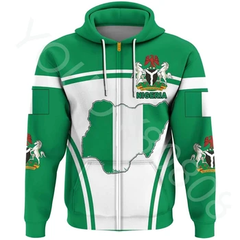 Africký Región Oblečenie Nigéria Udalosti Vlajka s Kapucňou, pánske Oblečenie, Sveter 3D Tlač Príležitostné Športové Bundy