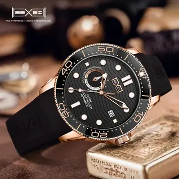 BEXEI Automatické Mechanické keramické potápačské Hodinky pre mužov 10ATM nepremokavé Japonsko MIYOTA 8217 Pohyb luxusné Náramkové hodinky 9087