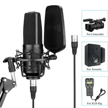 BOYA BY-M1000 Nahrávanie Kondenzátorových Mikrofónov Profesionálne Štúdio Vysielanie Mic pre Vlog Video Herné Spev Spev Live
