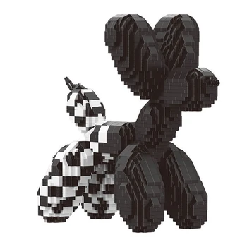 Balody Balón Psa Micro Stavebné Kamene Diamant Zmontované Diy Moderné Šachovnica Psa Mini Tehla Obrázok Hračky Domov Zdobia
