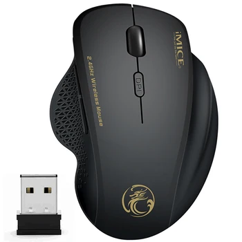 Bezdrôtová Myš Ergonomický Počítačovej Myši PC Optické Mause s USB Prijímač 6 tlačidiel, 2,4 Ghz Bezdrôtové Myši 1600 DPI Pre Notebook