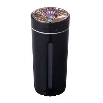 Bezdrôtové Zvlhčovač Vzduchu Farebné Svetlá Vypnúť USB Fogger Čistička 800MAh Nabíjateľná v Pohode, Hmla Maker pre Auto Čierna