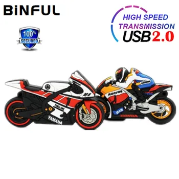 BiNFUL kl ' úč Motorke Usb Flash Disk, USB 2.0 Flash Pamäte, Karta 4GB 8G 16 G 32GB Pen Drive 64 G 128 gb kapacitou 256 GB Flash Memory Stick