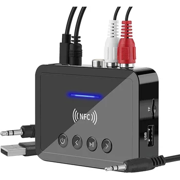 Bluetooth 5.0 Prijímač aj Vysielač FM Stereo AUX 3,5 mm Jack RCA Bezdrôtovej technológie NFC, Bluetooth Audio Adaptér pre TV, PC Slúchadlá