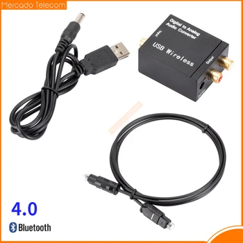Bluetooth-kompatibilné 5.0 Digitálneho Na Analógový Audio Prevodník Fiber TV Koaxiálny Konverzie Analógového Zvuku RL Host USB Kábel Vlákniny