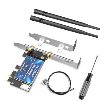 Bluetooth-kompatibilné Dual Band 2.4 G/5G PCIE karty PCI-Express Bezdrôtový WiFi Karta s 2 Antény Vysokej Rýchlosti 600Mbps QXNF