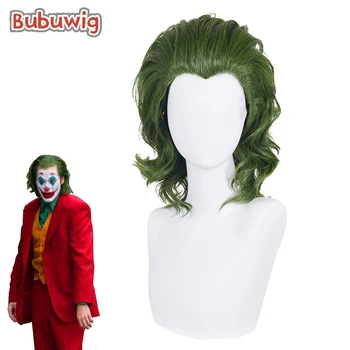 Bubuwig Syntetické Vlasy Joker Cosplay Parochne Film Klaun Joker Joaquin Phoenix Arthur Fleck 40 cm Kučeravé Zelená Parochne žiaruvzdorné