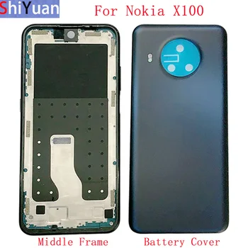 Bývanie Uprostred Rám LCD Panelu Doska Panel Podvozku Pre Nokia X100 Späť Kryt Batérie s Logom Náhradné Diely
