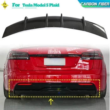 Carbon Fiber Auto Zadný Nárazník Difúzor Pery Spojler Pre Tesla Model S Koberčeky 4-Dverové 2021-2023 Zadný Difúzor Pery Chránič Stráže