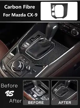 Carbon Fiber stredovej Konzoly Radenie Panel Dekor Kryt Výbava Pre Mazda CX-9 2016-2020