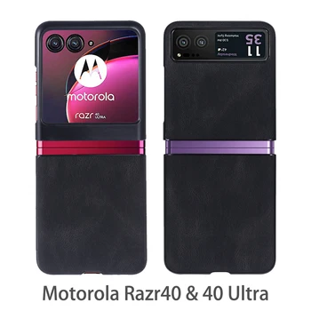 Classic Business Kožené Mb Telefón Shell pre Motorola Razr40 & 40 Ultra Mužov Minimalistický Štýl Dizajnu Kryt pre Moto Razr40Ultra