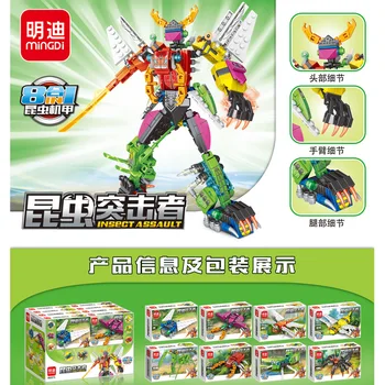 Creative Expert Deformácie Robot Model Hmyzu Assaulter Tehly 8-in-1 Stavebné Bloky, hračky Narodeninám darčeky pre chlapcov a dievčatá