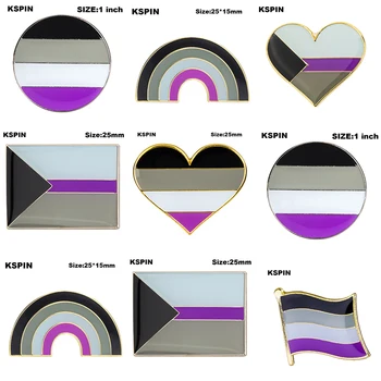 Demisexual Pride v tvare srdca Odznak Symbol Pin Kovové Odznaky Dekoratívne Brošňa Kolíky pre Oblečenie Brošňa Šperky
