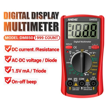 Digitálny Multimeter 6000 Počíta Odpor Ohm Spp Hz 600a Profesionálne Multifunkčné Fire Wire Tester Voltmeter Aktuálne Tester