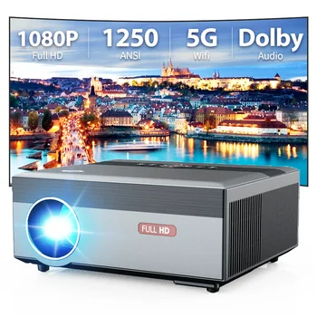 Domáce Kino Projektor 1080p Natívne s Wifi, Bluetooth s Vysokou Zmluvy Jas 4k, Smart TV Beamer videoprojektor pre Domáce
