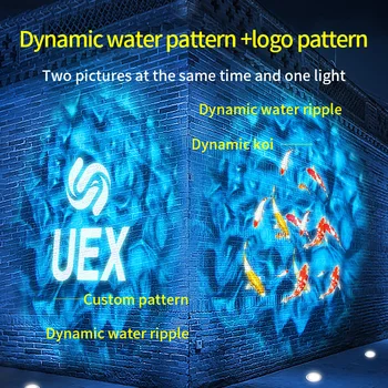 Dvojité vzor vody zvlnenie ryby projektor svetelné reklamné logo Vonkajšie zem atmosféru osvetlenia vlastné dvere prihlásiť reflektory