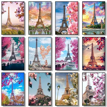 Eiffelova Veža Plagát Francúzsko Paríž Cestovanie Krajiny Wall Art Plátno na Maľovanie Vytlačí obrazov na Stenu pre Obývacia Izba Domáce Dekorácie