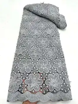 Elegantná Módna francúzska Výšivky pearl Tylu Čipky Textílie Afriky Nigérijský Sequin Čipky Textílie Pre Svadobné Šaty 
