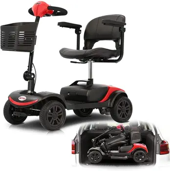 Elektrická, 4-kolesové Kompaktný Mobility Scooter Auto, motocykel Násobne Moc Otočné Sedadlo Pre Starších, Dospelých, Seniorov Cestovné outdoor šport