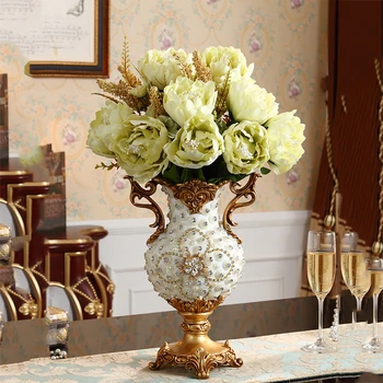 Európska Diamond Luxusné Živice Vázy, Dekorácie Retro Starovekého Paláca Remesiel X Izba, Obývacia Izba Nábytok Ornamenty, Kvetinové Aranžmán Umenie