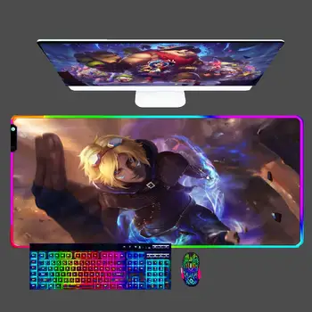 Ezreal League Of Legends LED podložku pod Myš, Počítač Office Notebooku, Klávesnice RGB Mousepad Klávesnice Hráči Decoracion Stôl Mat 900x400