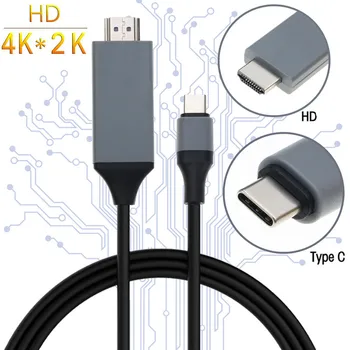 FT USB 3.1 Typu C na kompatibilný s HDMI Adaptér, Kábel 2 M Typ C Pre HD 30Hz 4k USB C Kábel Rozšíriť Adaptér pre Macbook Samsung S8 usb