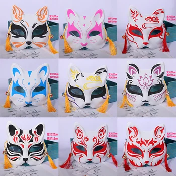 Fox Maska Ghost Zabíjanie Čepeľ Fox Maska Tiktok Rovnaké Anime Fireshadow Fluorescenčné Farby Maľovanie Fox Polovicu Tváre Masku