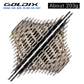 GOLDIX 12s cestnej xdr kazeta 10-28T 10-33T 10-36t k7 ocele cnc ľahký výstroj pre elektronické radenie r9270 r8170 červená