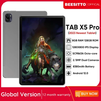 Globálna Verzia 10-Palcové Tablet PC 1 280 x 800 IPS 8+128GB Unisoc SC9863A Octa-Core Android 12.0 планшет 2 V 1 Tablety