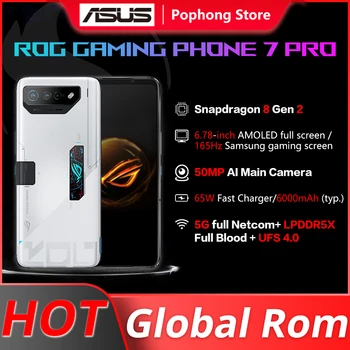 Globálne rom ASUS ROG Phone 7 jedinečný Herný Telefón Snapdragon 8 Gen 2 6.78