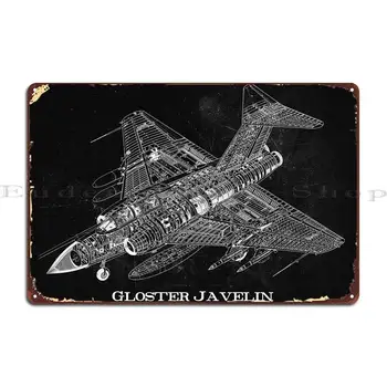 Gloster Javelin Kovová Doska Nástennú Maľbu Garáž Dizajnér Dekorácie Vytvoriť Tin Podpísať Plagát