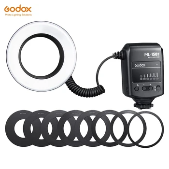Godox ML-150II Macro Ring Flash Light GN12 s 8 Adaptér Objektívu Krúžky pre Canon Nikon Pentax Olympus DSLR Fotoaparáty