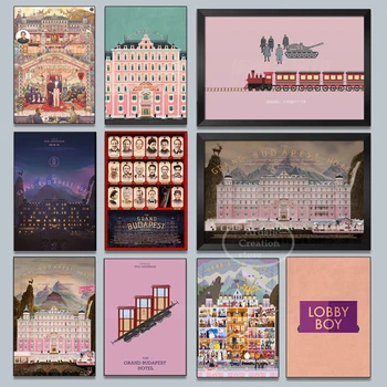 Grand Budapest Hotel Filmový Plagát Workart Plátne Obrazy A HD Vytlačí Wall Art Obrázky pre Obývacia Izba Klub Domova