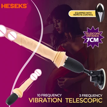 HESEKS Automatické Teleskopické Dildo Ženy Vibrátor G-Spot Masér Vaginálne Hračka Ženská Masturbácia, Análny Sex Hračky