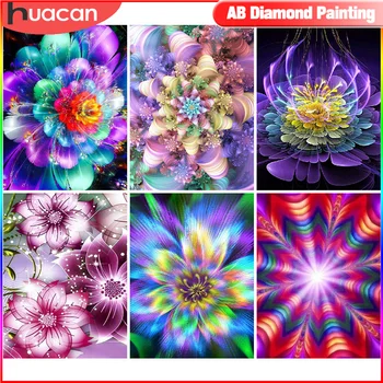HUACAN 5D AB Mandala Diamond Maľovanie Kompletná sada DIY Plné Námestie Kolo Mozaiky Kvet Kreatívne Hobby Dekorácie Pre Domov