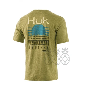 HUK mužov bežné vonkajšie športové tričko krátky rukáv rybárske tričko Upf 50 Oblečenie Výkon Rybárske Oblečenie pre Voľný čas Spustiť Top