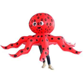 Halloween Red Octopus Nafukovacie Oblečenie Cosplay Bar Dance Party Rekvizity Octopus Cartoon Doll Oblečenie Strany