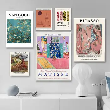Henri Matisse Van Gogh Picasso Yayoi Kusama Abstraktné Výstava Plagátov Plátno Na Maľovanie Na Stenu Umenie Fotografie Obývacia Izba Domova