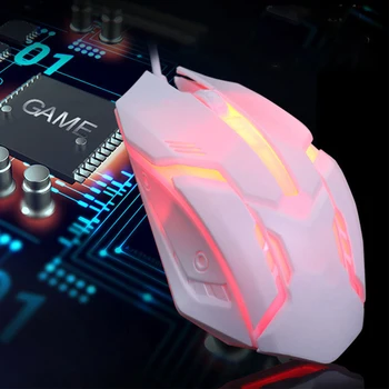 Herná Myš s LED, 7 Podsvietenia USB Káblové Hráč Myši Optické Myši Počítača 3D hry Myš Pre Notebook PC Myši, USB Kábel 2000DPI