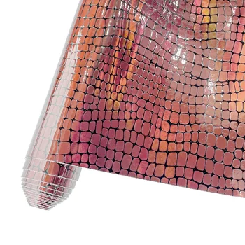 Holografické zrkadlo plastický umelej kože bag, materiál PU tkaniny pre šitie DIY výroby kabelka povrch / ručné