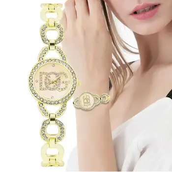 Hot predaj luxusný 2023 módnej značky dámske hodinky s diamond rýdze zlato nehrdzavejúcej ocele, quartz popruh dámske hodinky